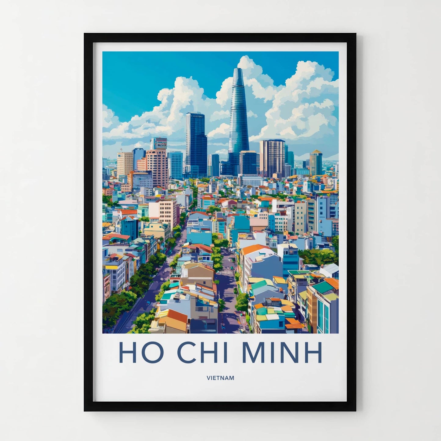Ho Chi Minh Poster - Vietnam Travel Art - Vibrant City Skyline Home Decor