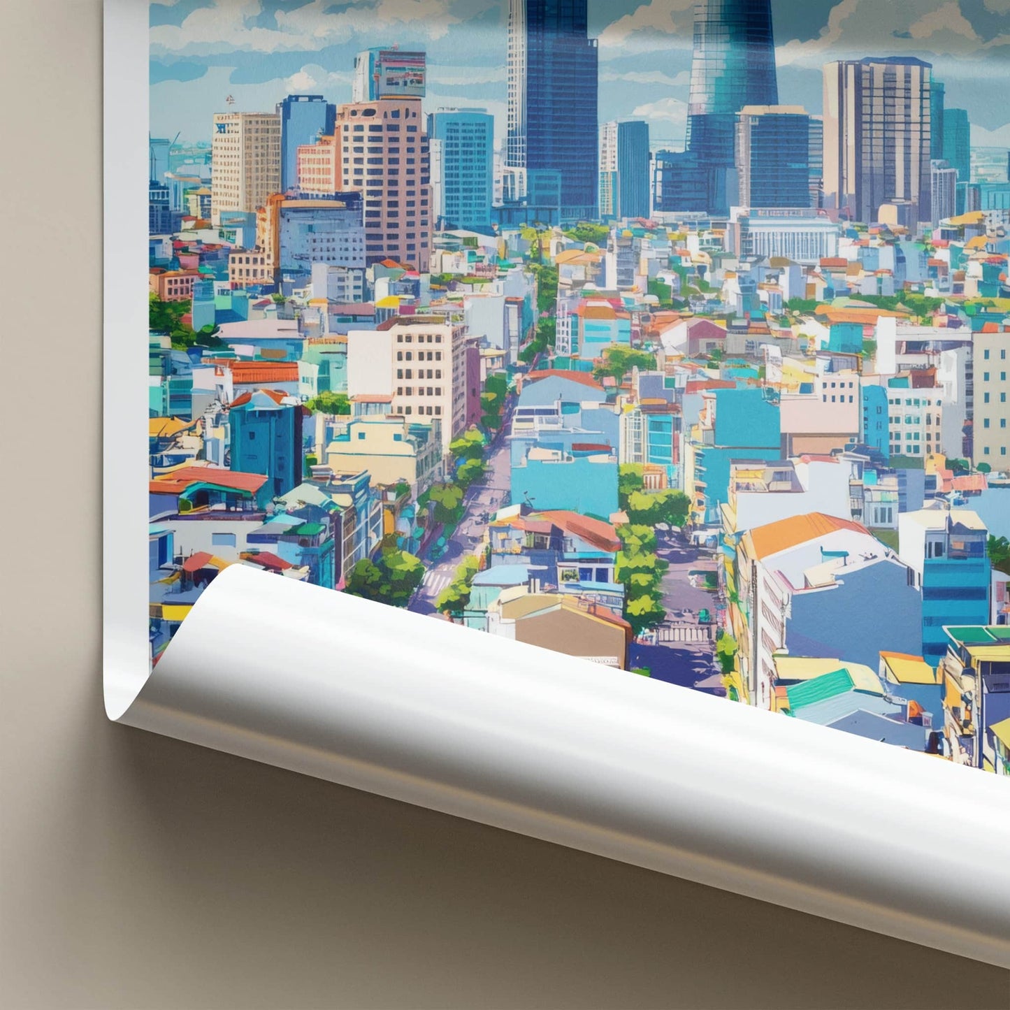 Ho Chi Minh Poster - Vietnam Travel Art - Vibrant City Skyline Home Decor