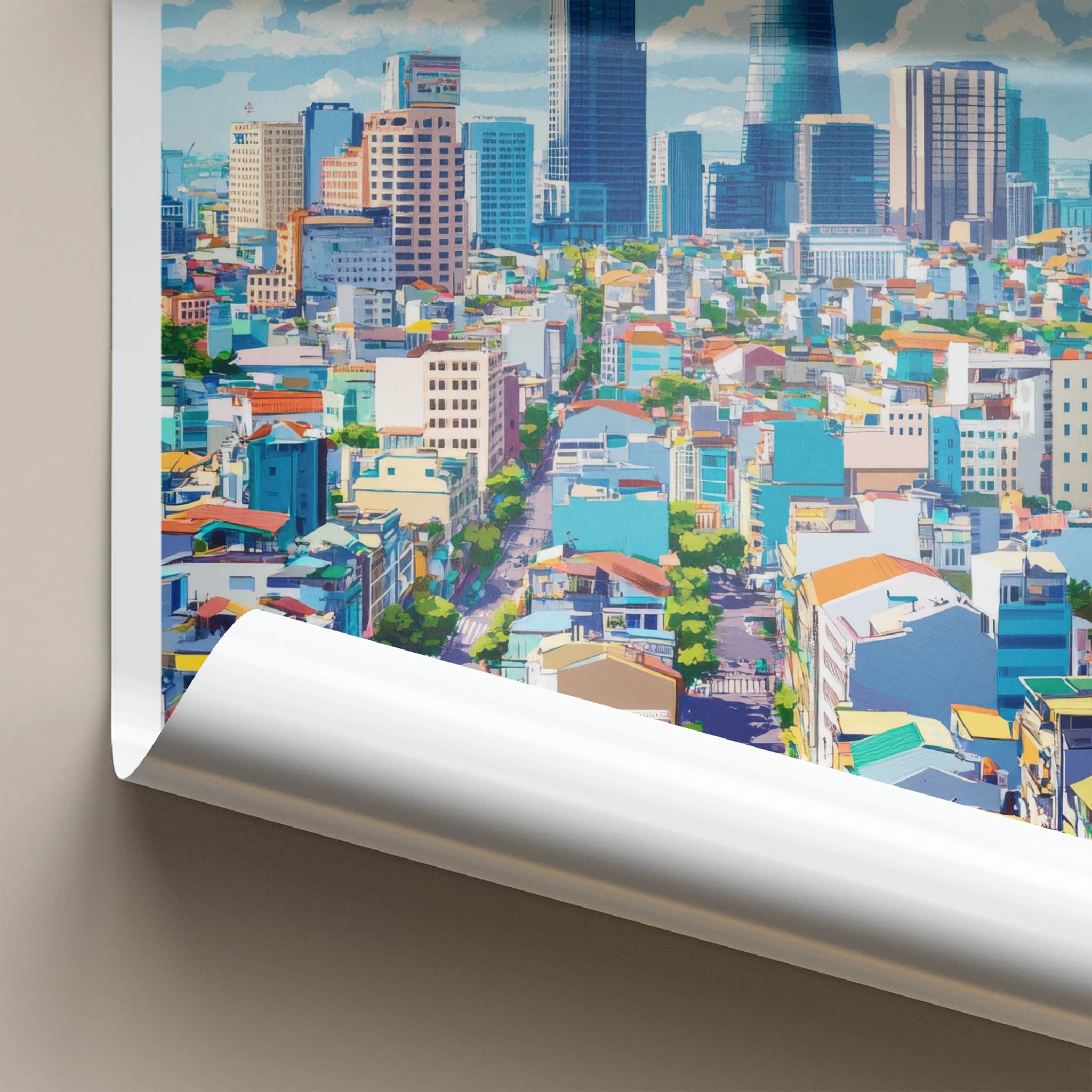 Ho Chi Minh Poster - Vietnam Travel Art - Vibrant City Skyline Home Decor