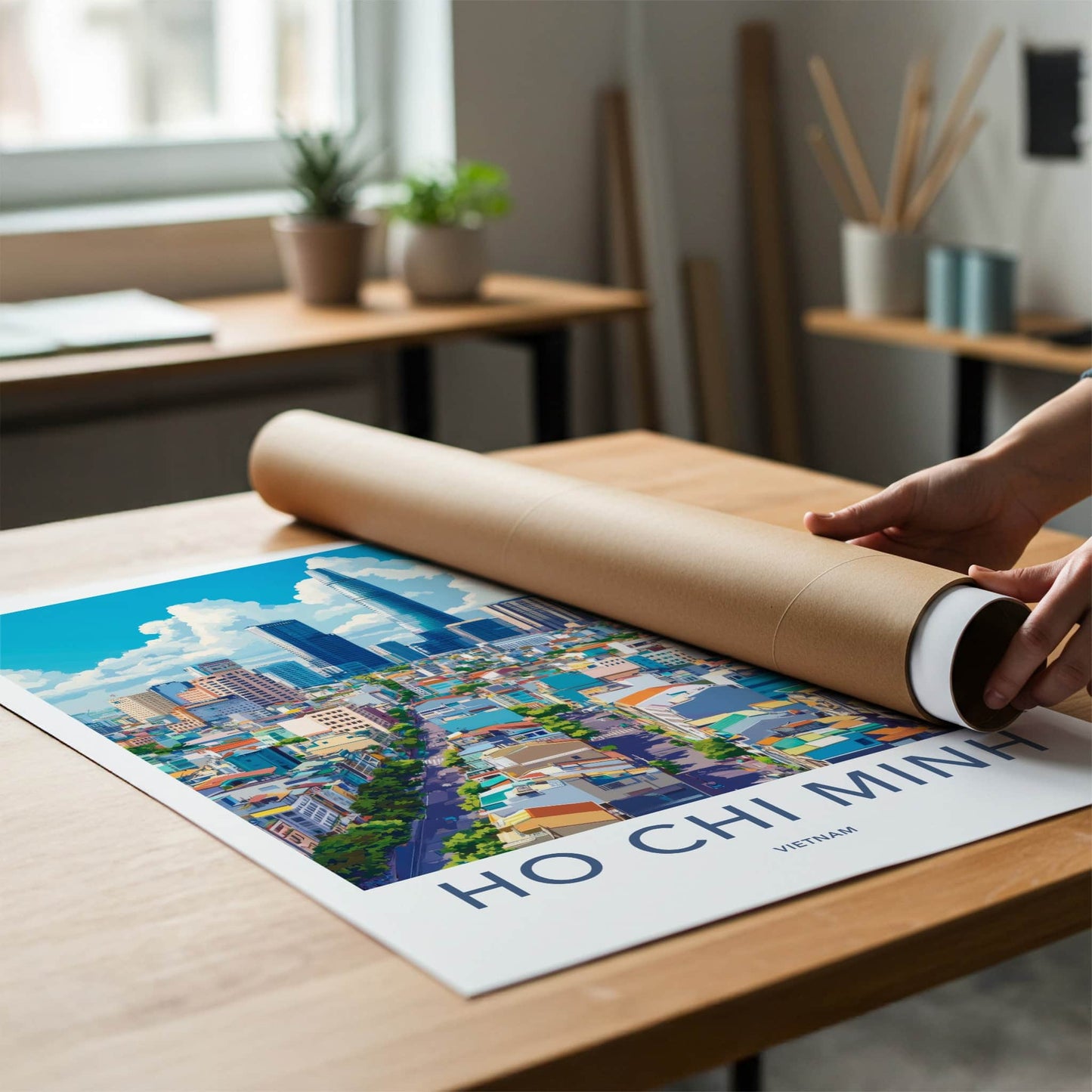 Ho Chi Minh Poster - Vietnam Travel Art - Vibrant City Skyline Home Decor