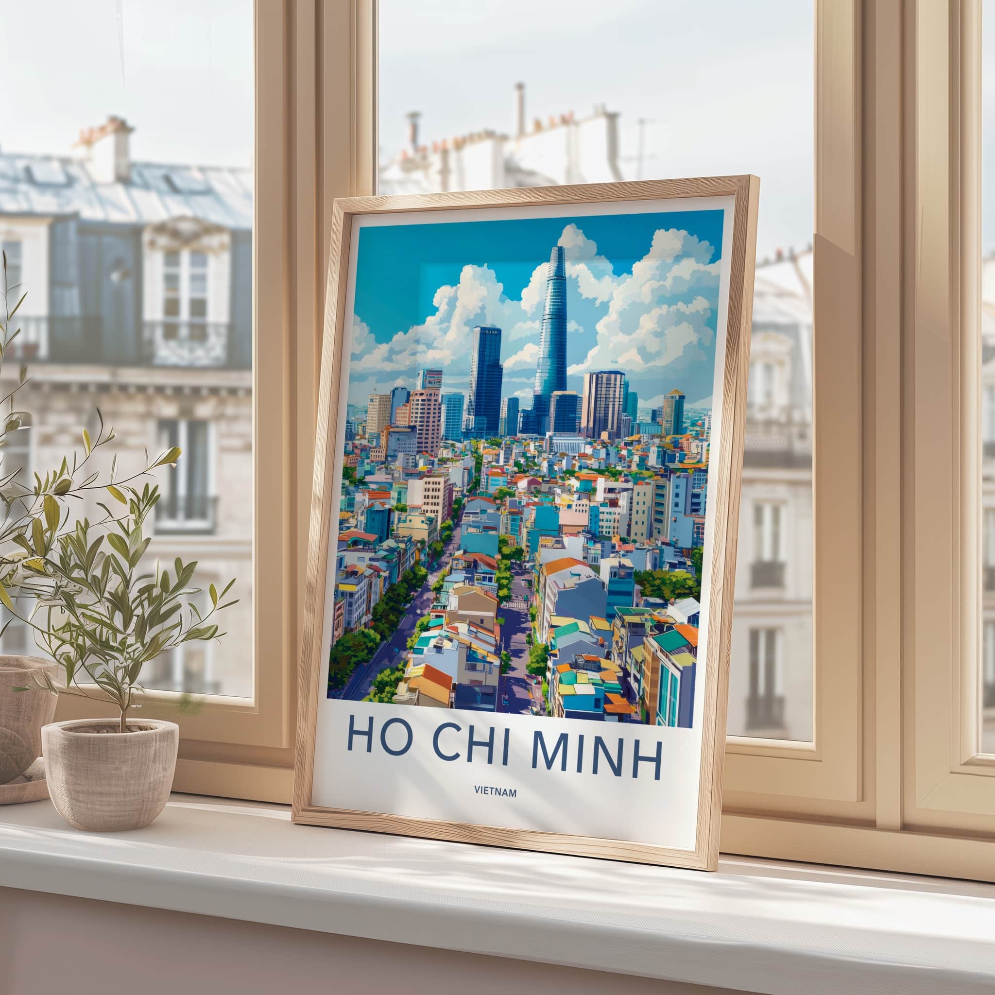 Ho Chi Minh Poster - Vietnam Travel Art - Vibrant City Skyline Home Decor