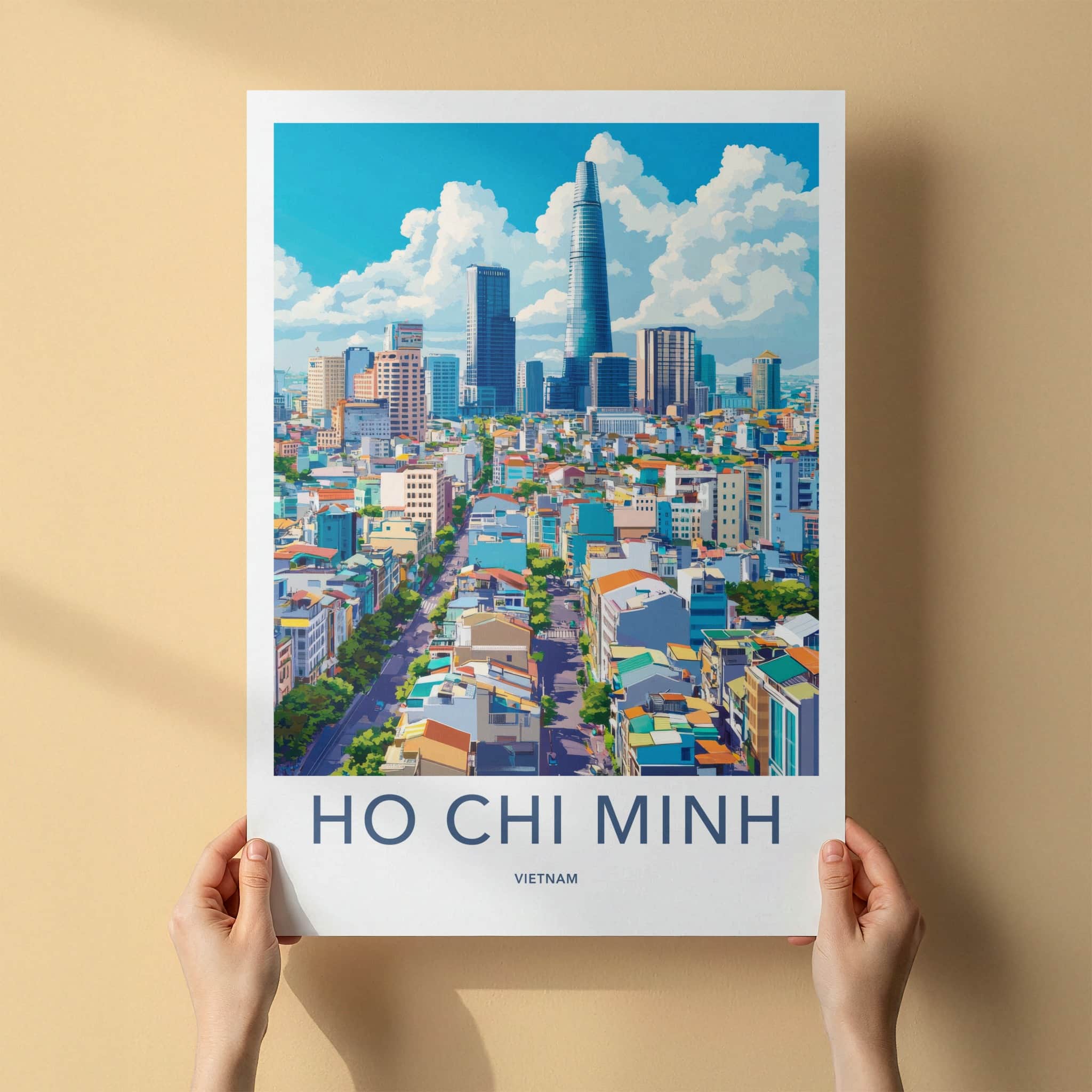 Ho Chi Minh Poster - Vietnam Travel Art - Vibrant City Skyline Home Decor