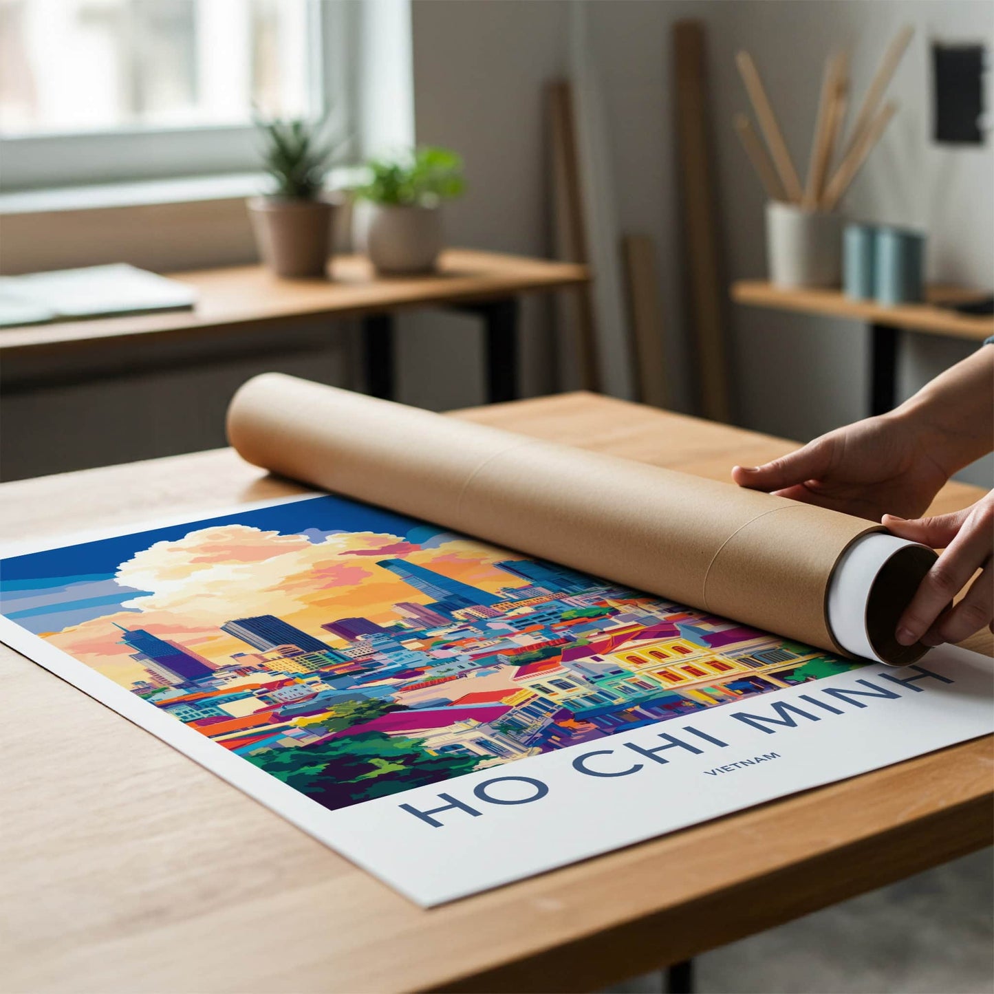 Ho Chi Minh Poster - Vietnam Travel Art - Vibrant City Skyline Home Decor