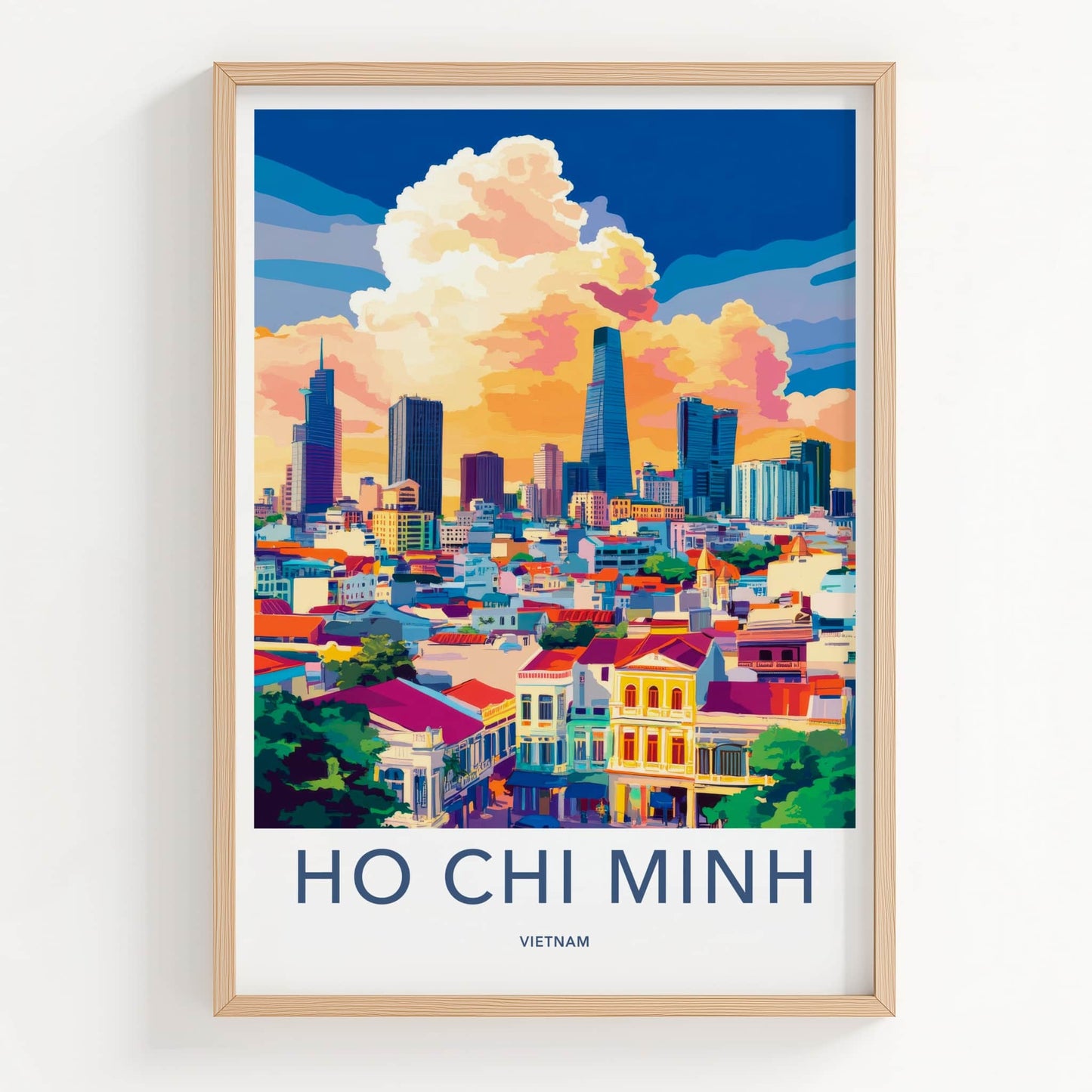 Ho Chi Minh Poster - Vietnam Travel Art - Vibrant City Skyline Home Decor