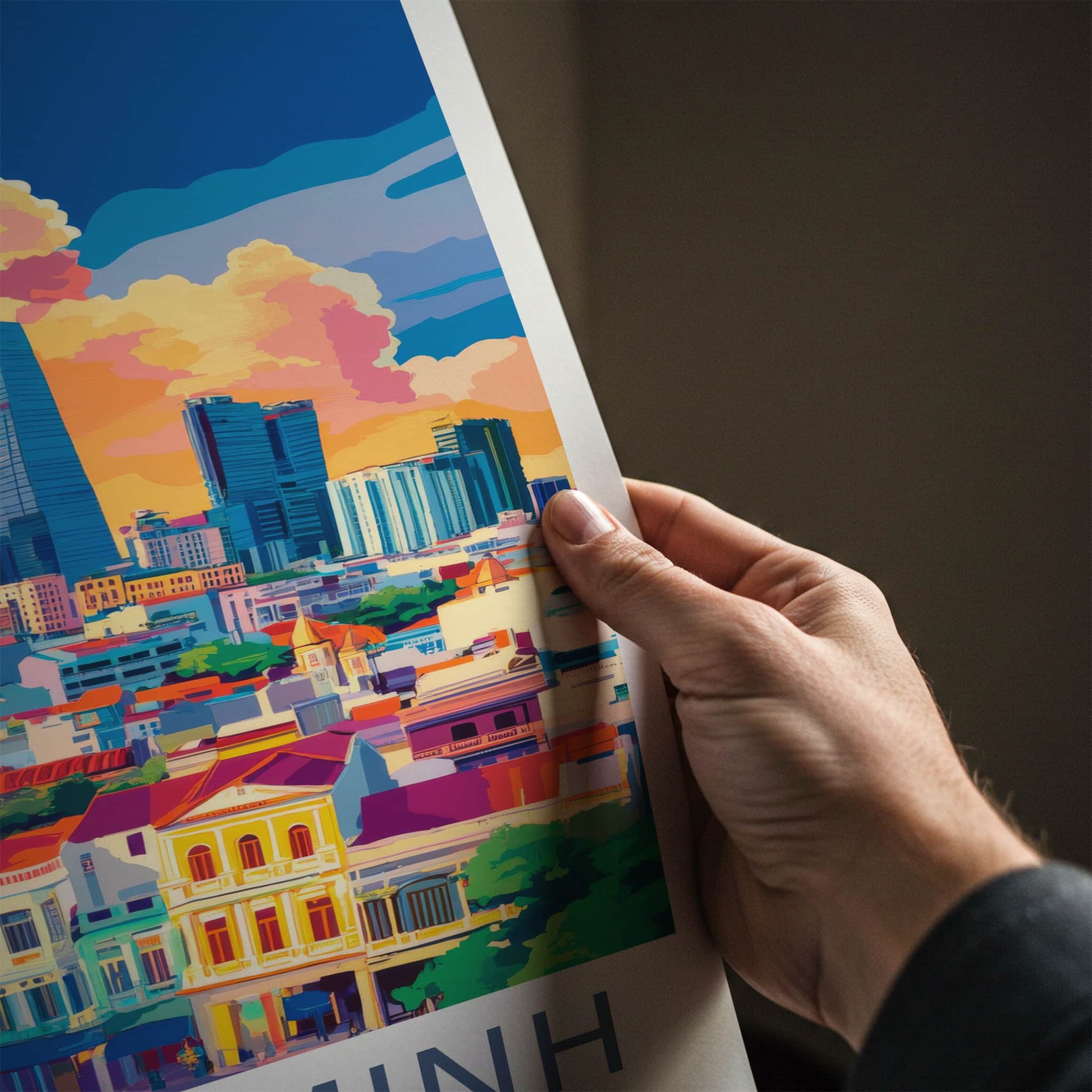 Ho Chi Minh Poster - Vietnam Travel Art - Vibrant City Skyline Home Decor
