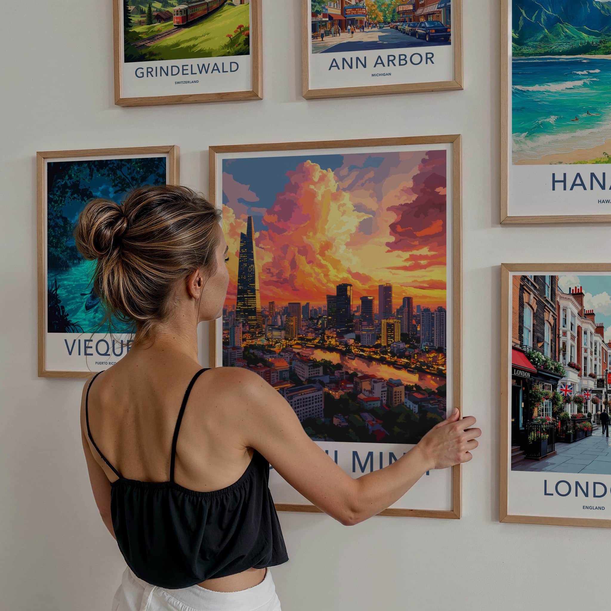Ho Chi Minh Poster - Vietnam Travel Art - Vibrant City Sunset Home Decor