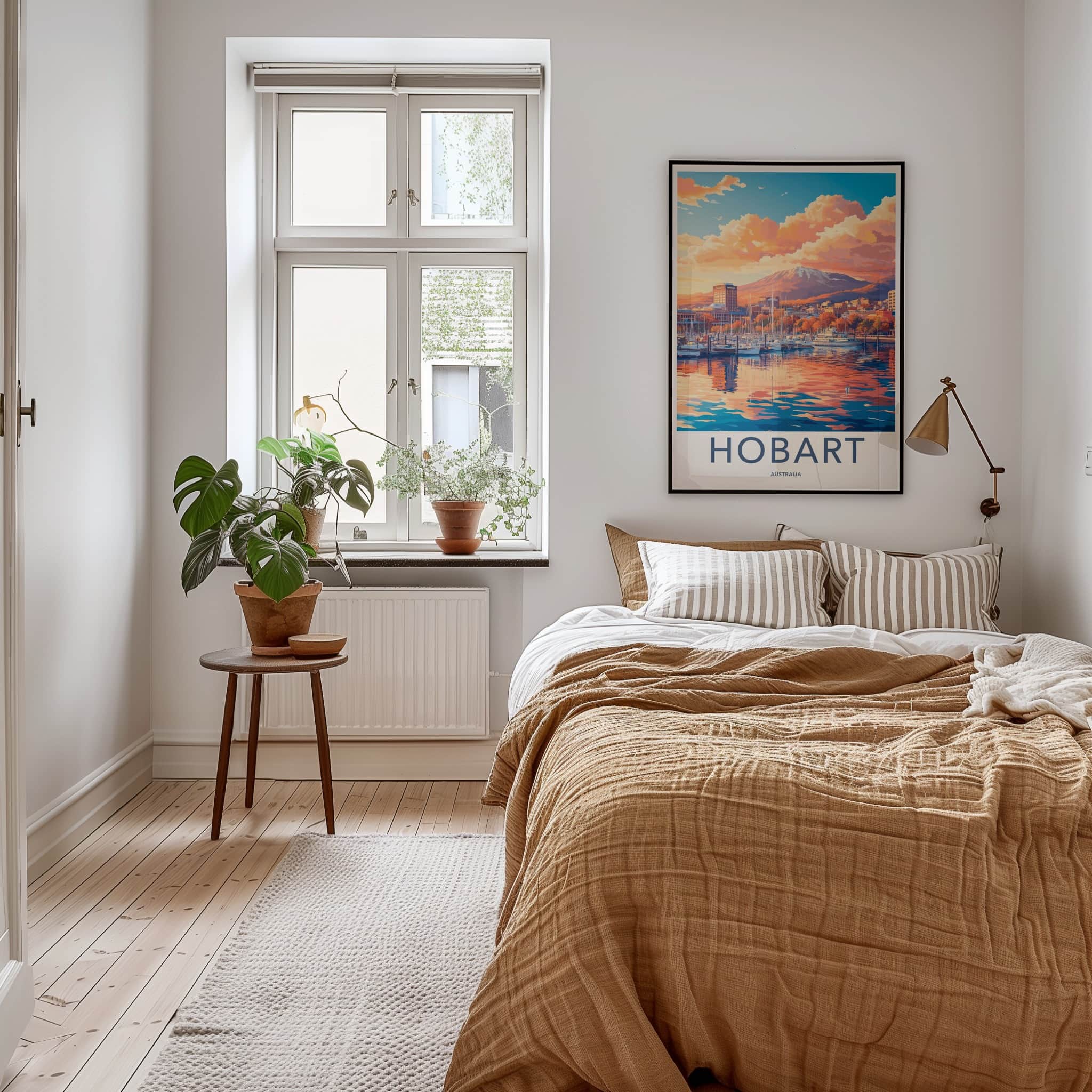 Hobart Poster - Australia Travel Art - Mountain City Marina Home Decor