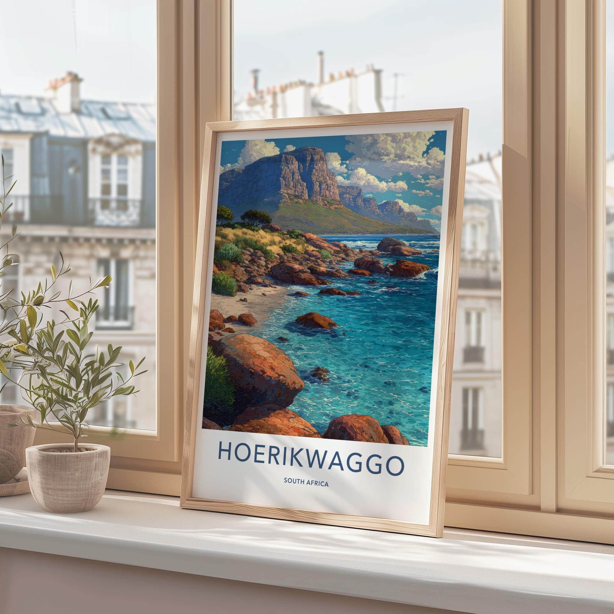 Hoerikwaggo Poster - South Africa Travel Art - Rocky Shore Cliffs Home Decor