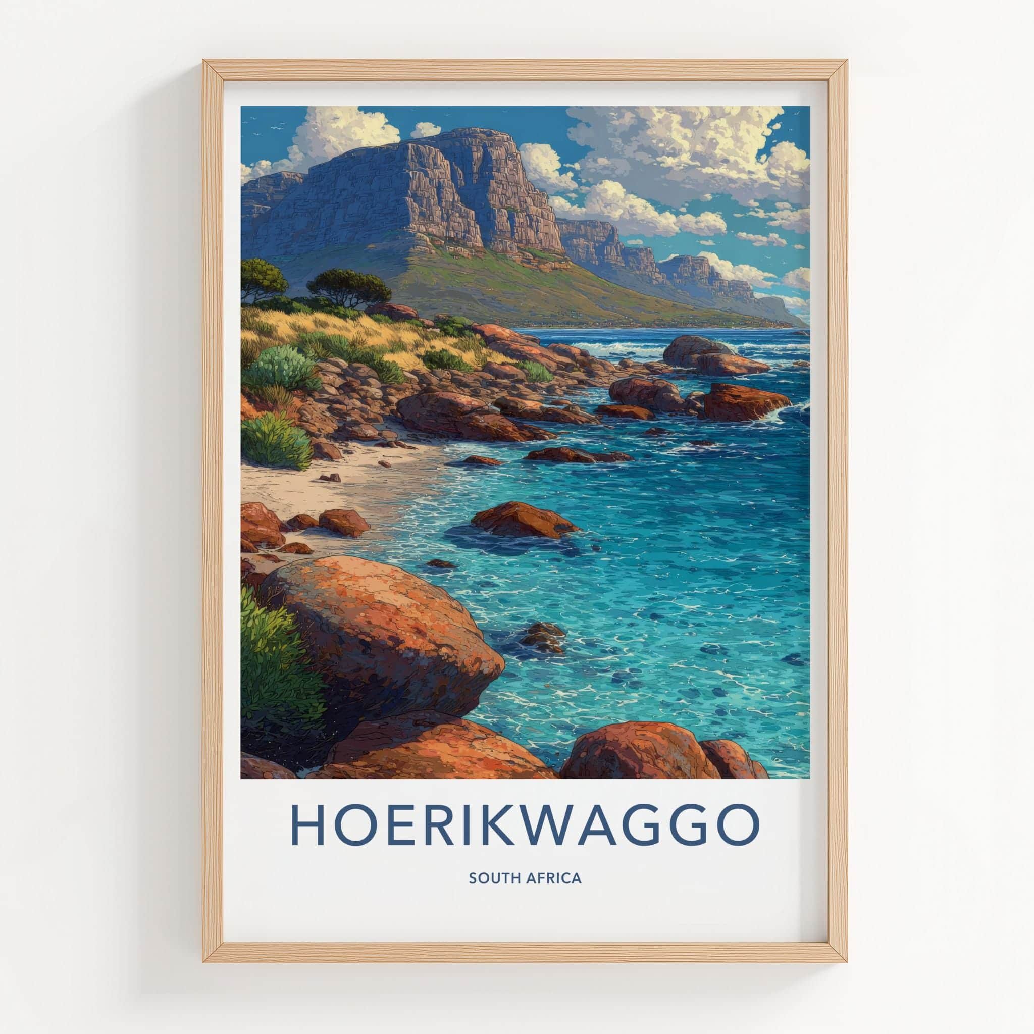 Hoerikwaggo Poster - South Africa Travel Art - Rocky Shore Cliffs Home Decor
