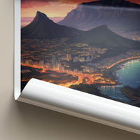 Hoerikwaggo Poster - South Africa Wall Art - Mountain City Twilight Home Decor