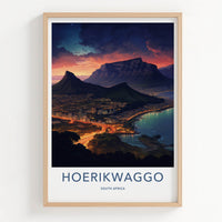Hoerikwaggo Poster - South Africa Wall Art - Mountain City Twilight Home Decor