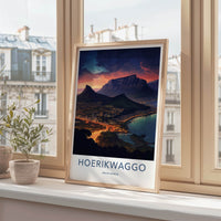 Hoerikwaggo Poster - South Africa Wall Art - Mountain City Twilight Home Decor