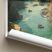 Hogenakkal Falls Poster - India Travel Art - Tamil Nadu Waterfalls Home Decor
