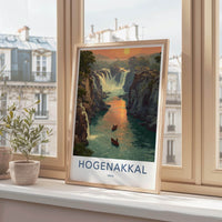 Hogenakkal Poster - India Scenic Art - Tamil Nadu River Boats Home Decor