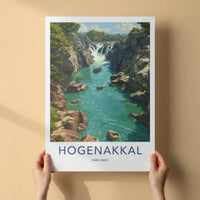 Hogenakkal Poster - India Travel Art - Tamil Nadu Gorge River Waterfall Home Decor