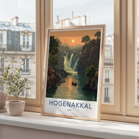 Hogenakkal Poster - India Travel Art - Tamil Nadu River Sunset Home Decor