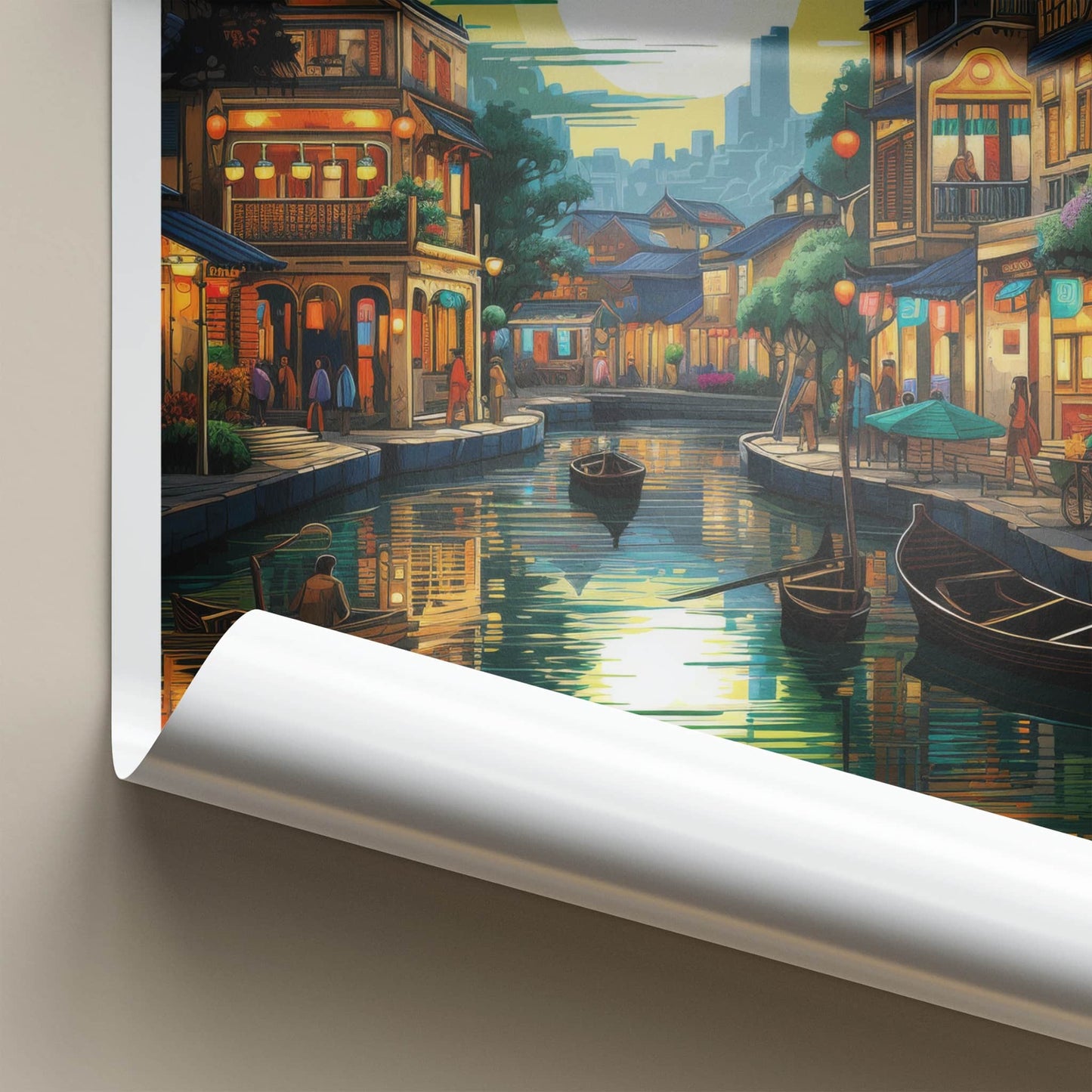 Hoi An Poster - Vietnam Travel Art - Historic Riverside Scene Home Decor