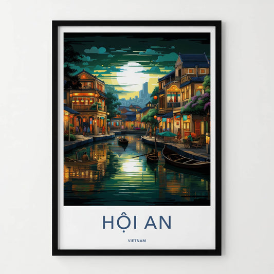 Hoi An Poster - Vietnam Travel Art - Historic Riverside Scene Home Decor
