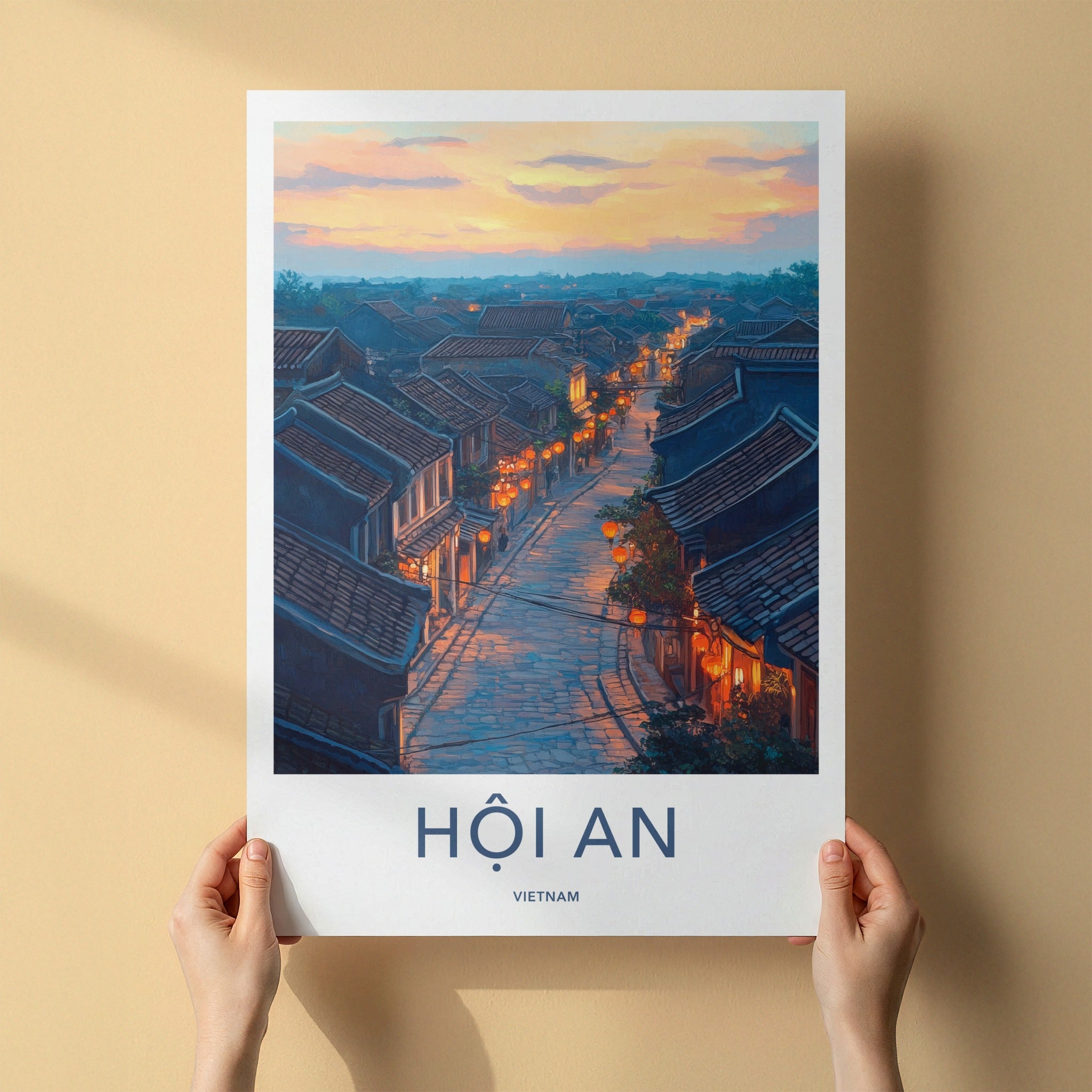 Hoi An Poster - Vietnam Travel Art - Lantern Lit Evening Home Decor
