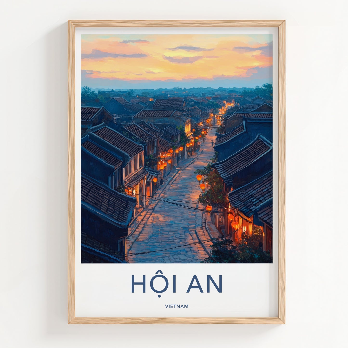 Hoi An Poster - Vietnam Travel Art - Lantern Lit Evening Home Decor