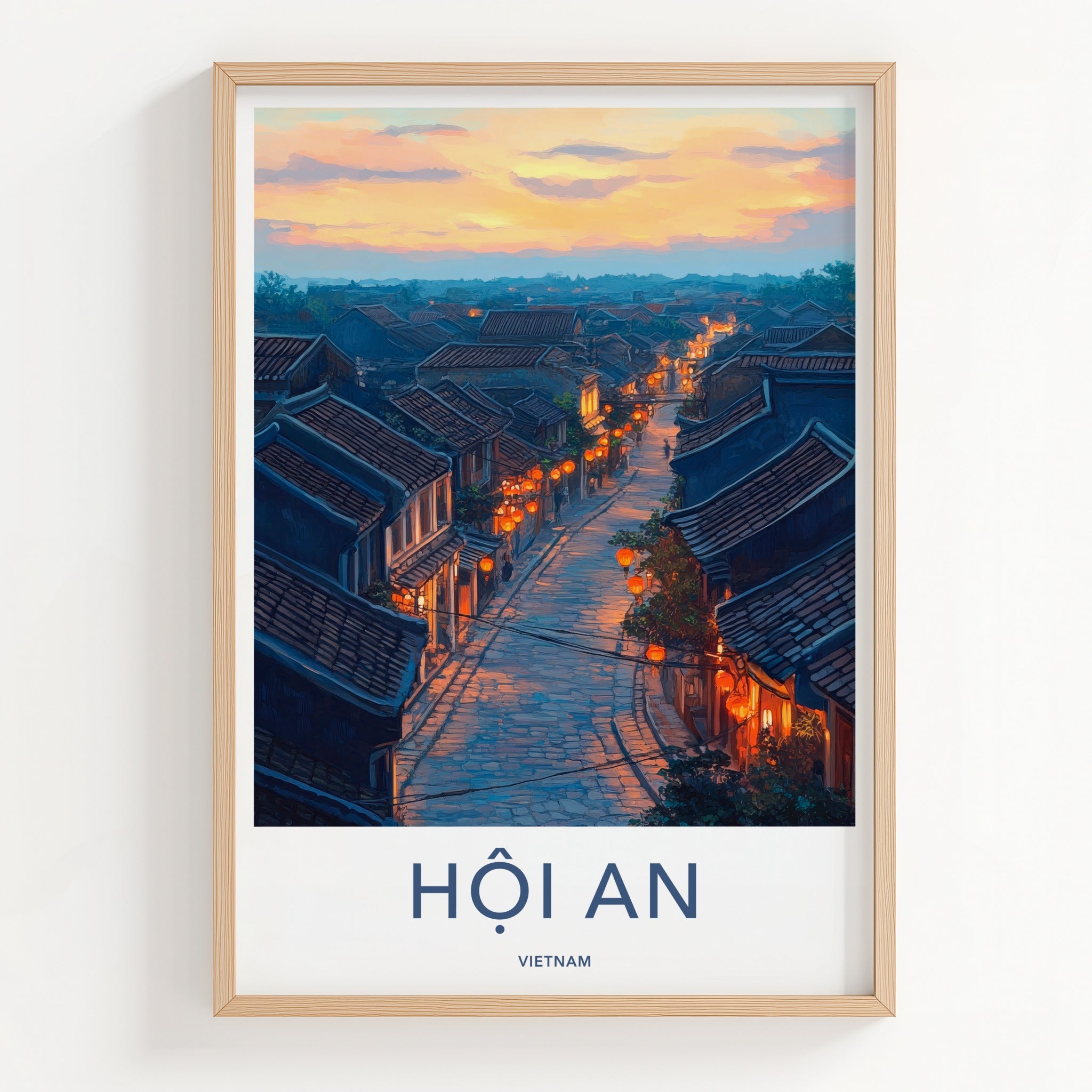 Hoi An Poster - Vietnam Travel Art - Lantern Lit Evening Home Decor