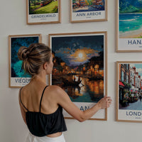 Hoi An Poster - Vietnam Travel Art - Moonlit River Town Home Decor