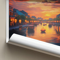 Hoi An Poster - Vietnam Travel Art - Riverside Lantern Sunset Home Decor