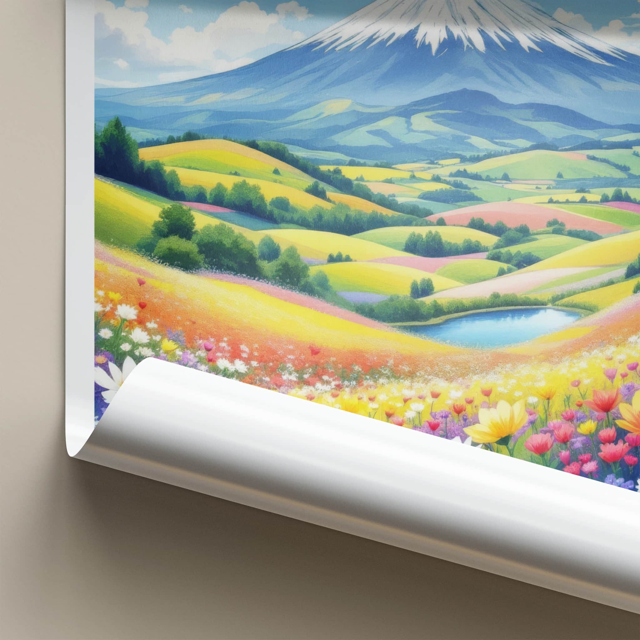 Hokkaido Poster - Japan Travel Art - Colorful Flower Fields Home Decor