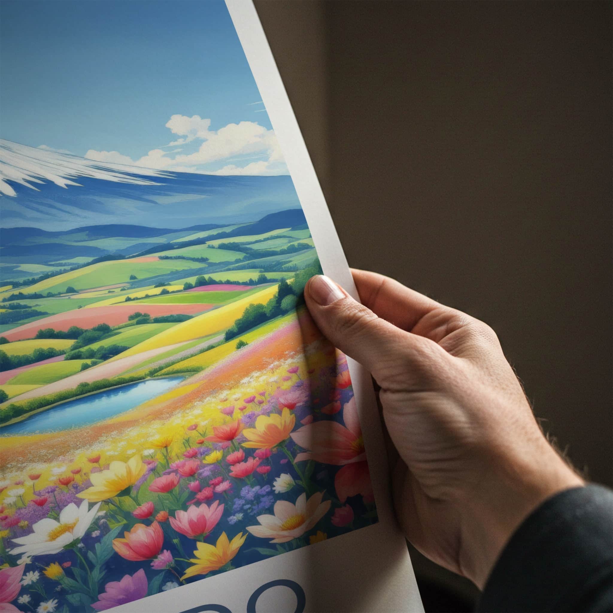 Hokkaido Poster - Japan Travel Art - Colorful Flower Fields Home Decor