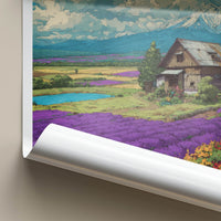 Hokkaido Poster - Japan Travel Art - Lavender Field Cabin Home Decor