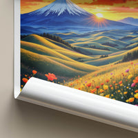 Hokkaido Poster - Japan Travel Print - Sunset Flower Hills Gallery Art