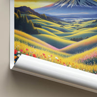 Hokkaido Poster - Japan Travel Print - Vibrant Mountain Meadow Home Decor