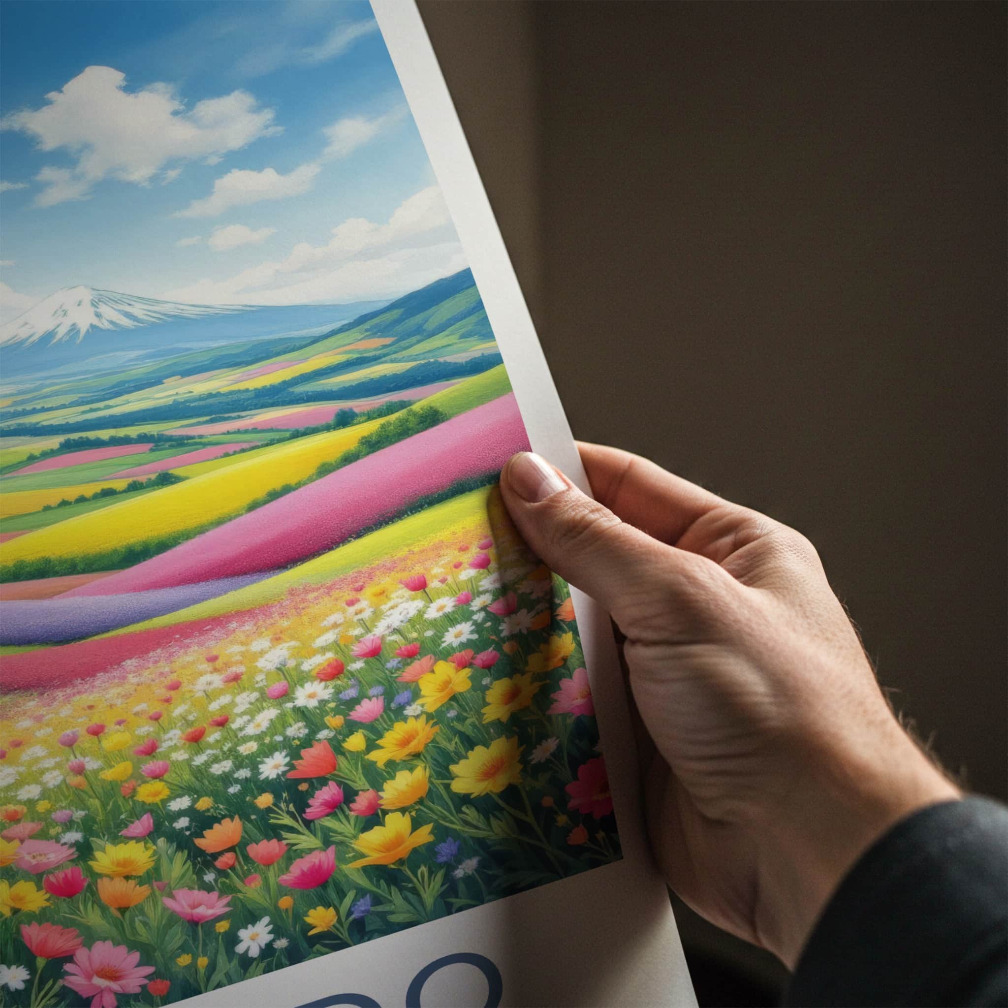 Hokkaido Poster - Japan Wall Art - Colorful Flower Fields Home Decor