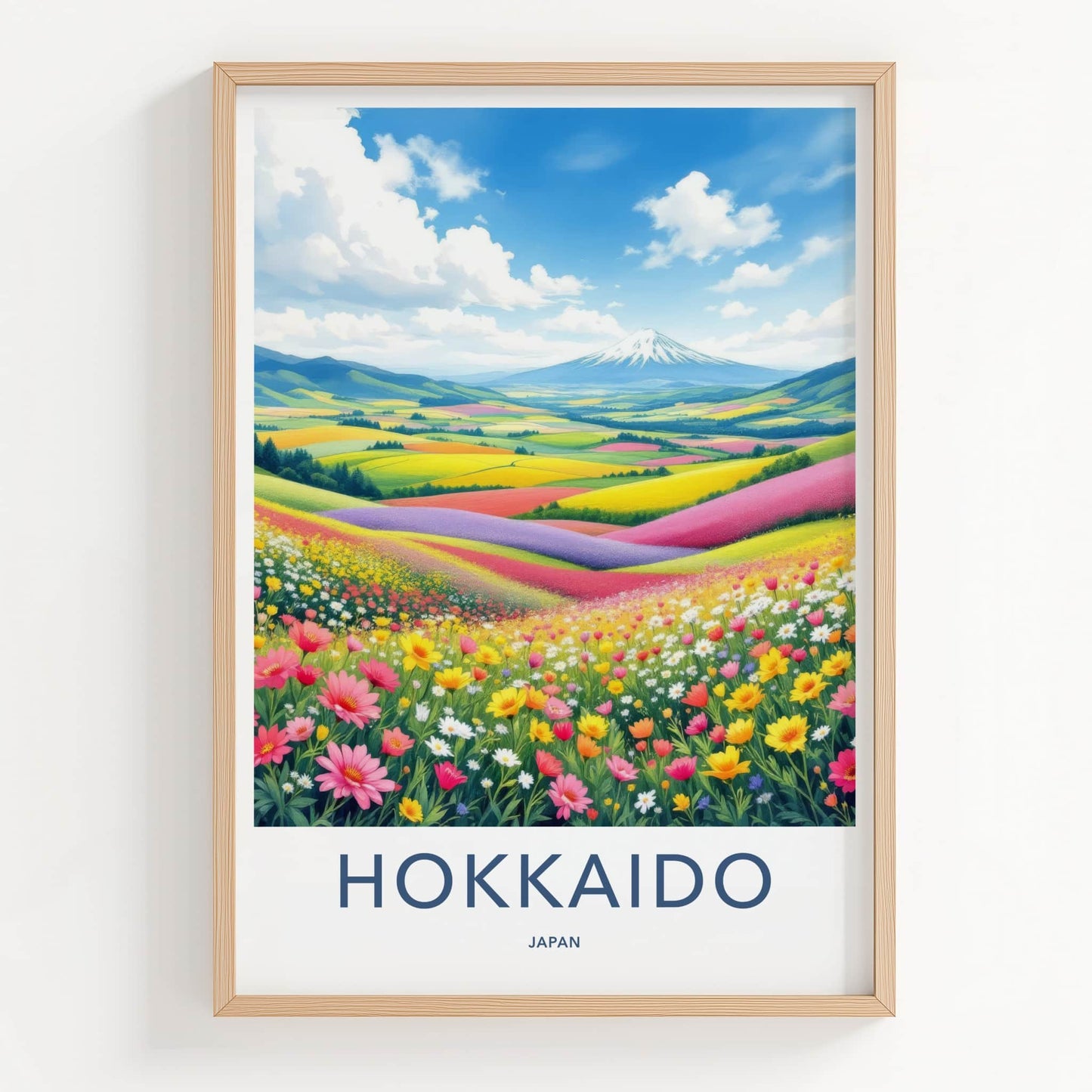 Hokkaido Poster - Japan Wall Art - Colorful Flower Fields Home Decor