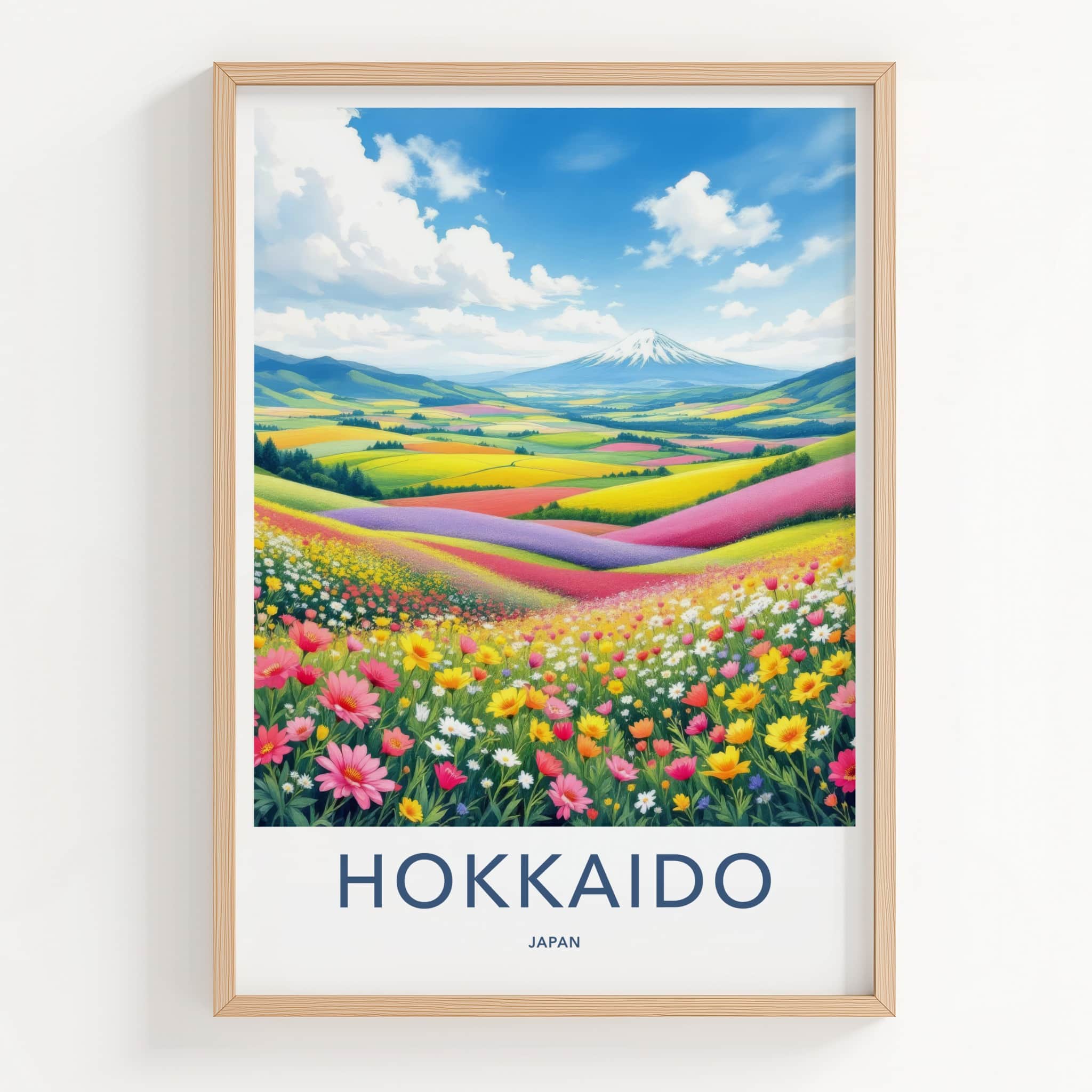 Hokkaido Poster - Japan Wall Art - Colorful Flower Fields Home Decor