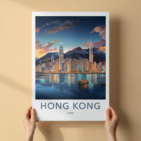 Hong Kong Poster - Cityscape Art & Victoria Harbour Urban Landscape