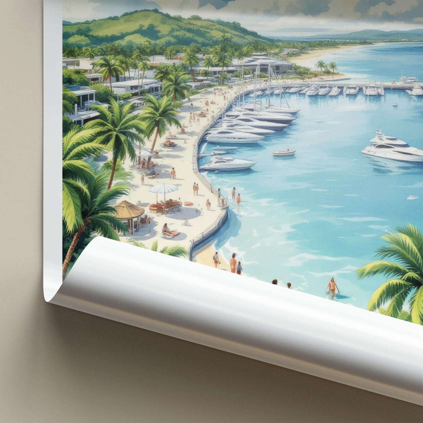 Hope Island Poster - Australia Travel Art - Lush Island Marina Home Decor