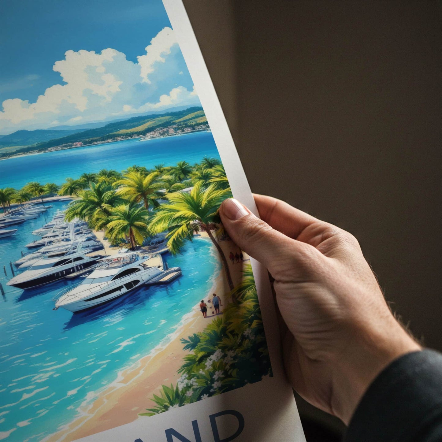 Hope Island Poster - Australia Travel Art - Luxury Yachts Marina Home Decor
