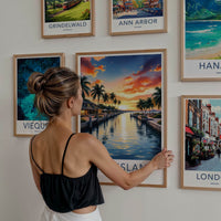 Hope Island Poster - Australia Travel Art - Vibrant Sunset Canal Home Decor