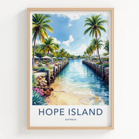 Hope Island Poster - Australia Wall Art - Tropical Resort Canal Home Decor