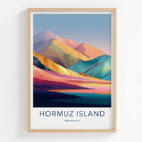 Hormuz Island Poster - Iran Travel Art - Vibrant Layered Landscape Wall Decor