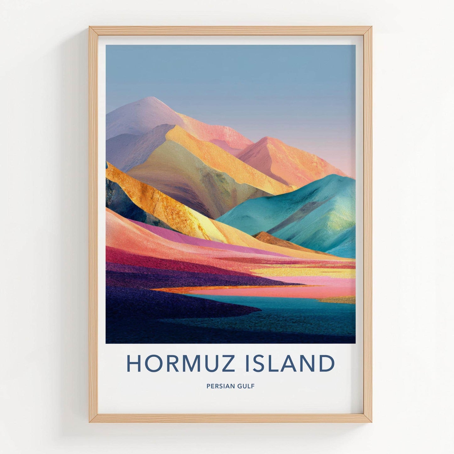 Hormuz Island Poster - Iran Travel Art - Vibrant Layered Landscape Wall Decor