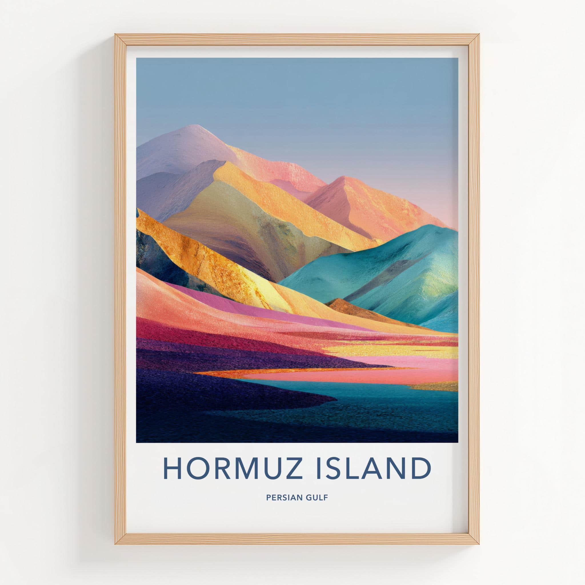 Hormuz Island Poster - Iran Travel Art - Vibrant Layered Landscape Wall Decor