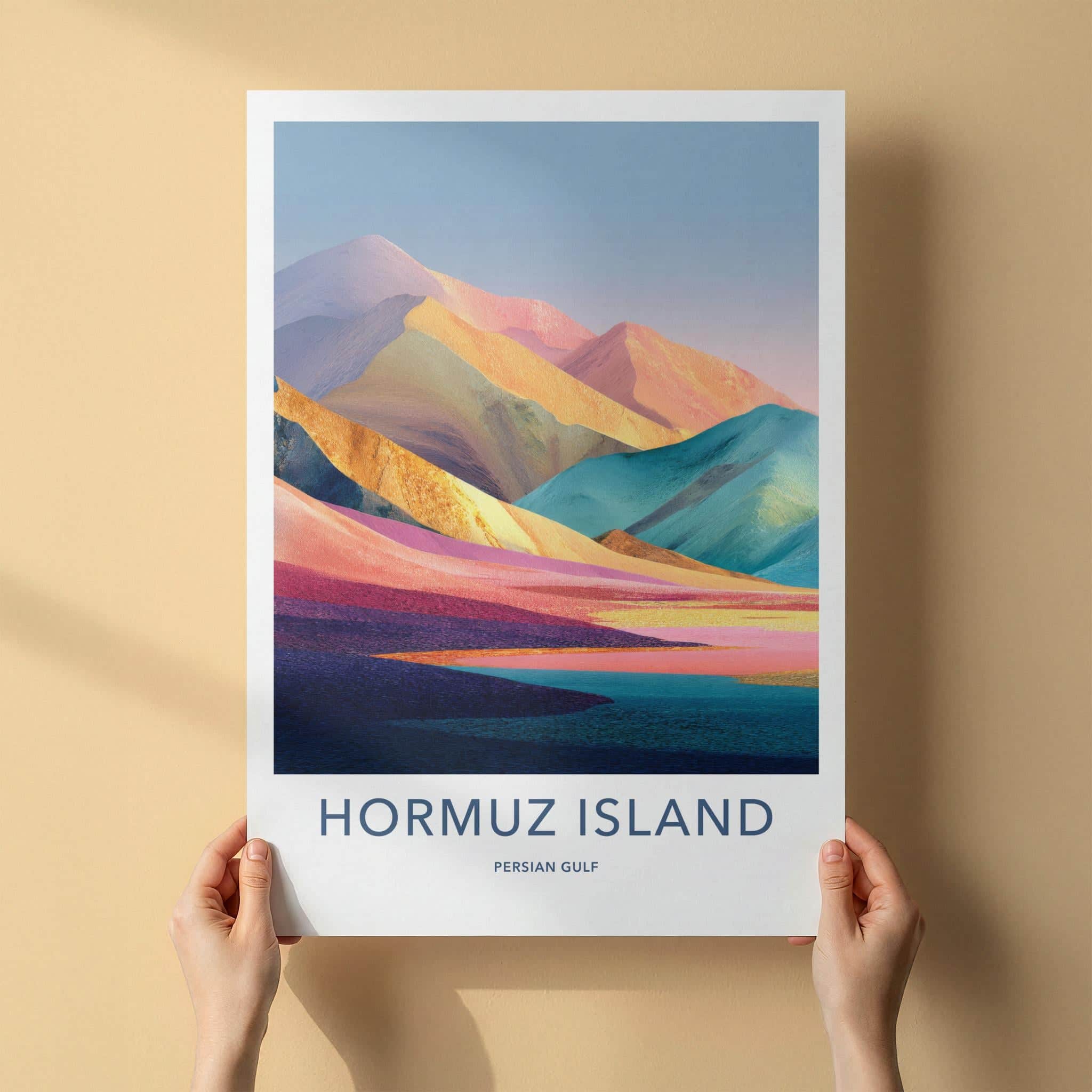Hormuz Island Poster - Iran Travel Art - Vibrant Layered Landscape Wall Decor