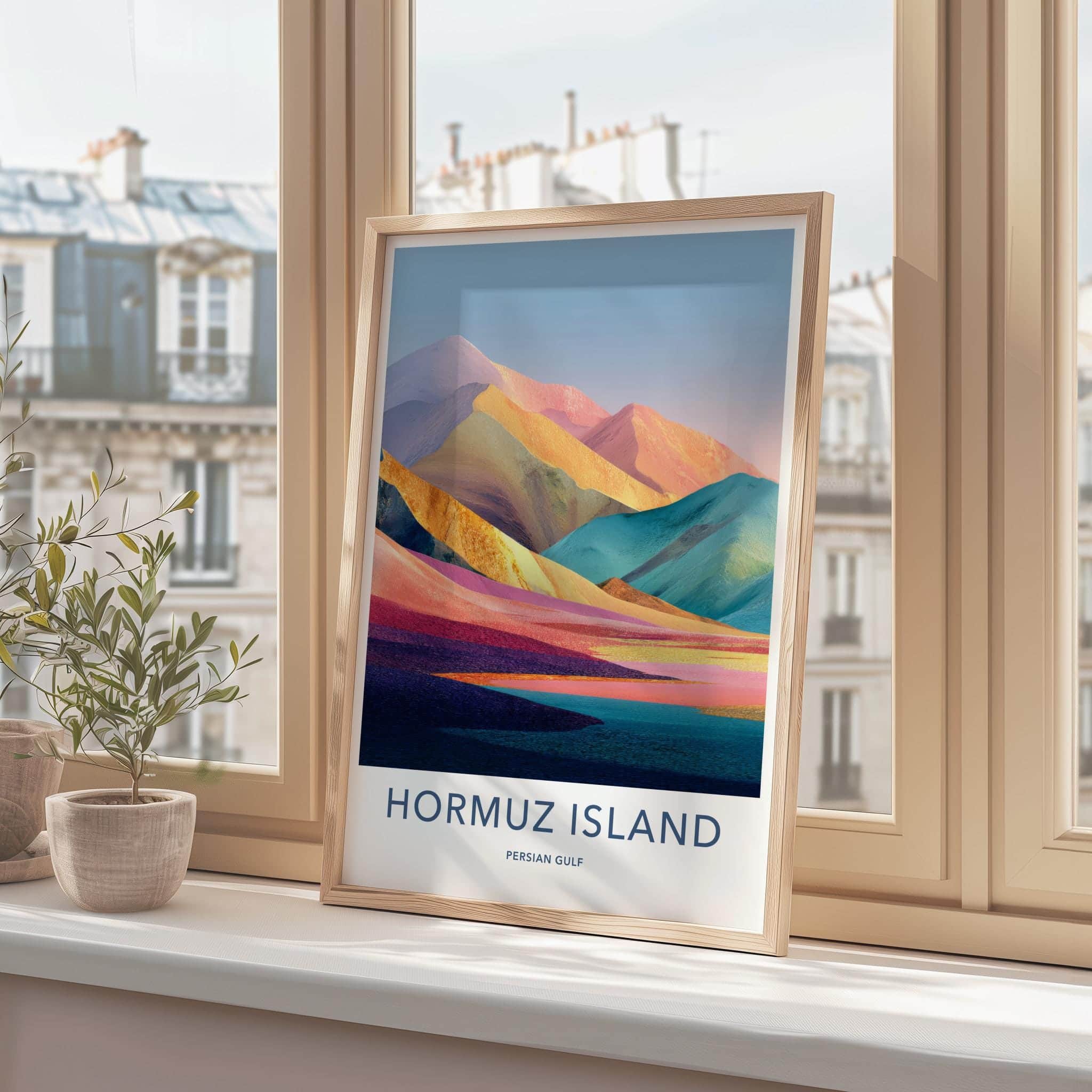 Hormuz Island Poster - Iran Travel Art - Vibrant Layered Landscape Wall Decor