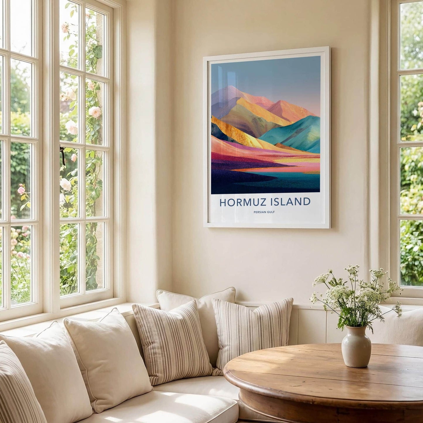 Hormuz Island Poster - Iran Travel Art - Vibrant Layered Landscape Wall Decor