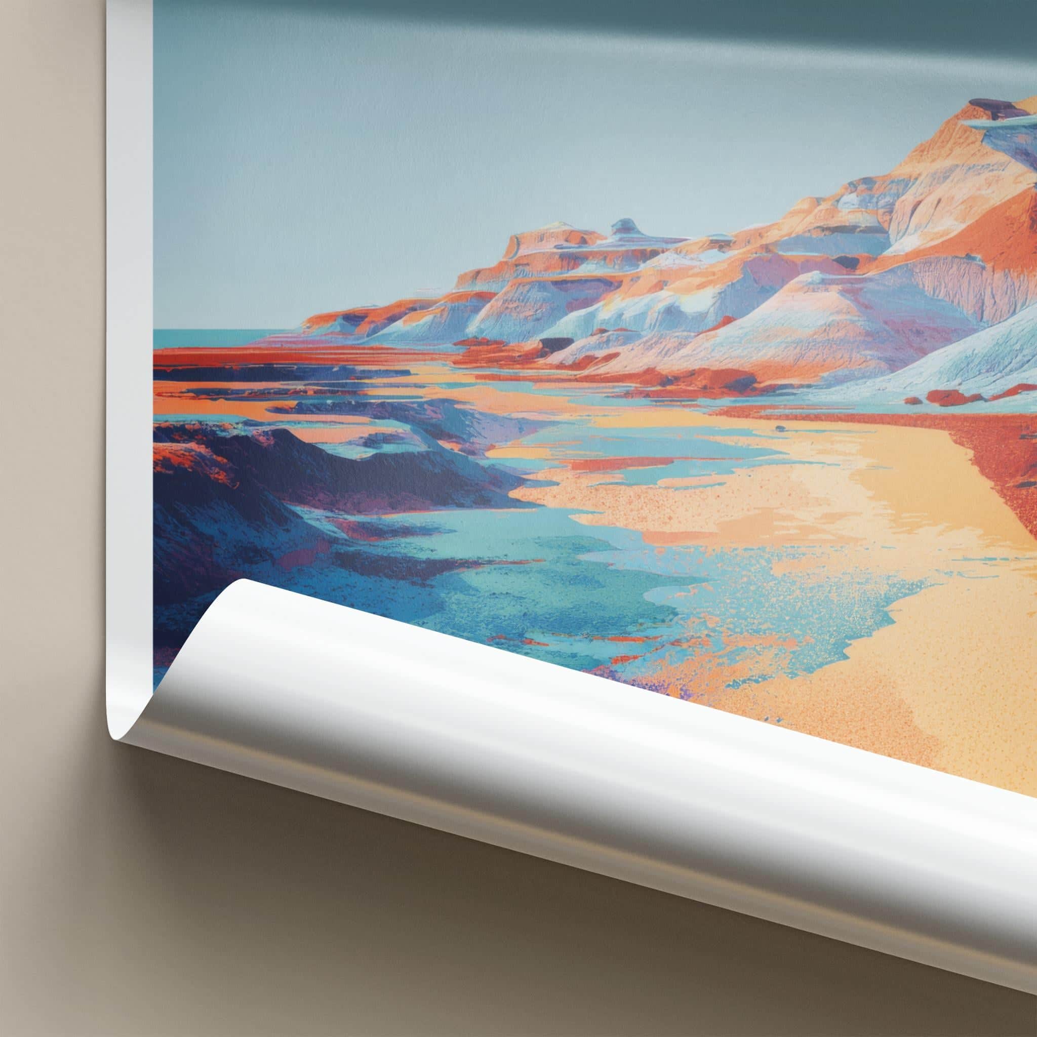 Hormuz Island Poster - Iran Travel Art - Vivid Striped Mountains Home Decor