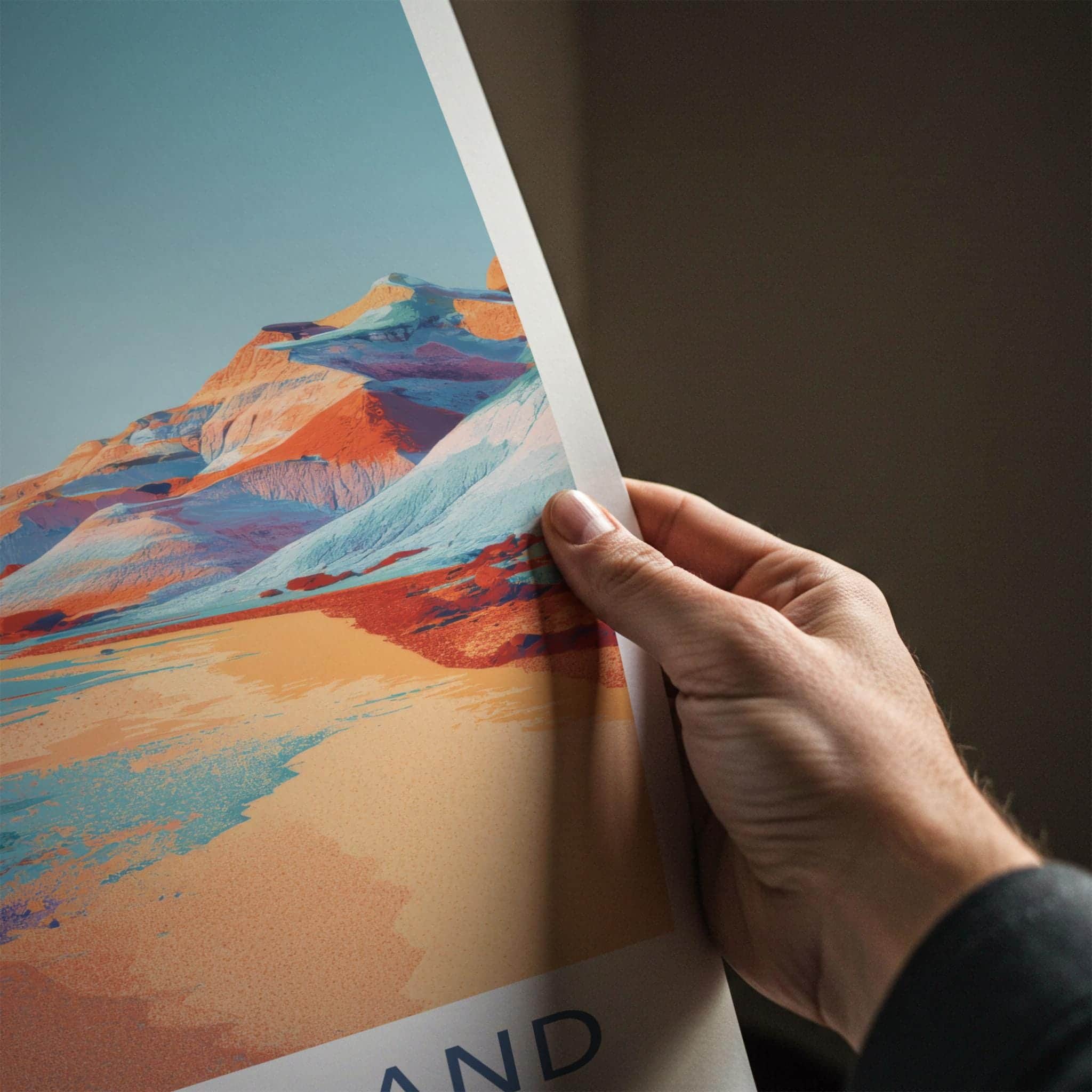 Hormuz Island Poster - Iran Travel Art - Vivid Striped Mountains Home Decor