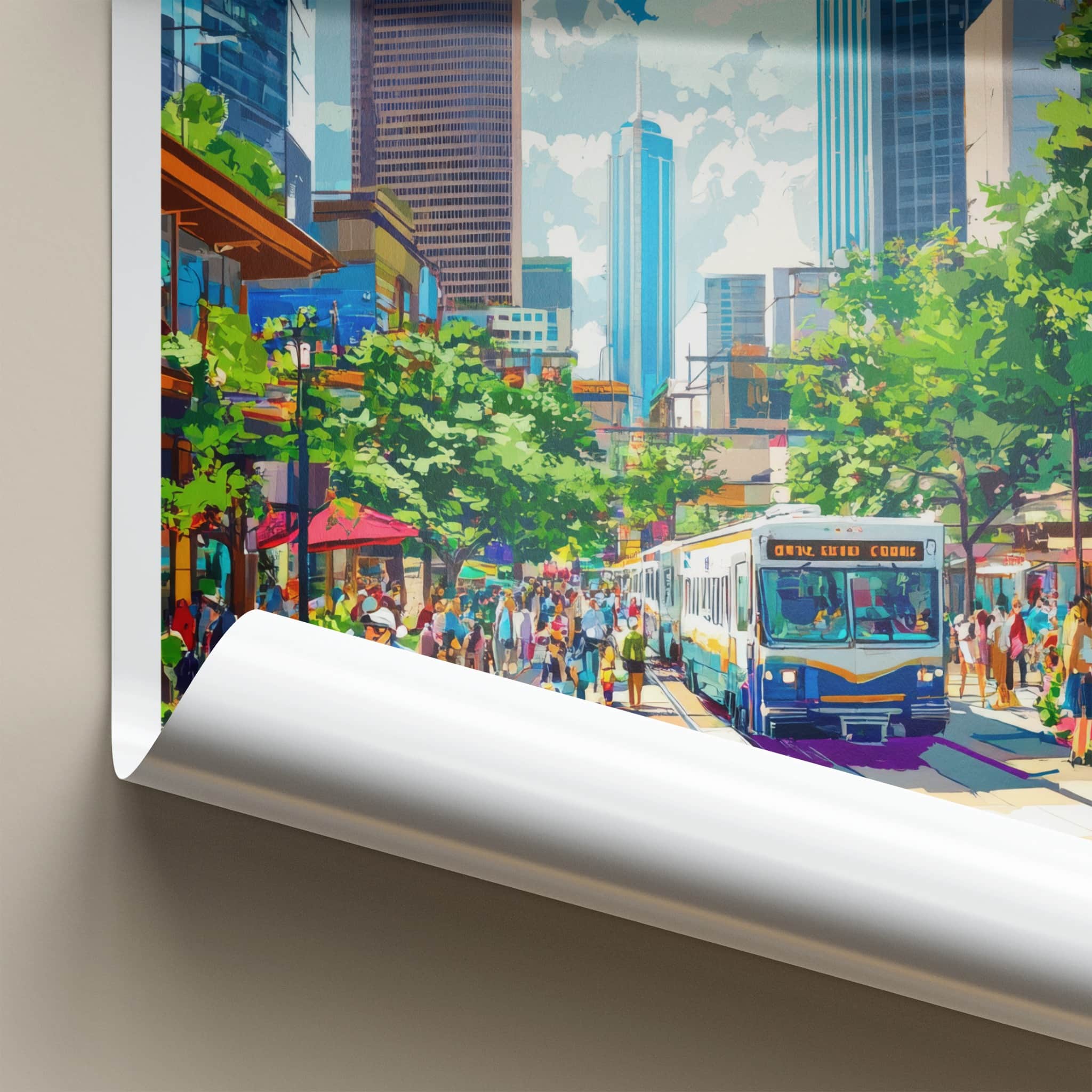 Houston Poster - Texas Travel Art - Lively City Scene Home Decor