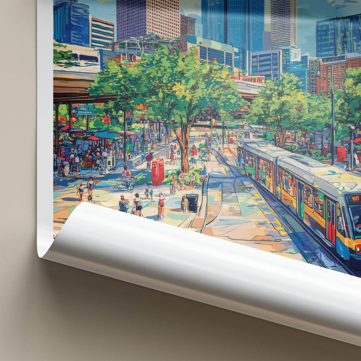 Houston Poster - Texas Wall Art - Vibrant Urban Landscape Home Decor